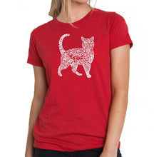 Load image into Gallery viewer, Cat - Women&#39;s Premium Blend Word Art T-Shirt