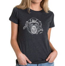 Load image into Gallery viewer, Chimpanzee - Women&#39;s Premium Blend Word Art T-Shirt