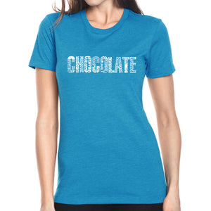 Different foods made with chocolate - Women's Premium Blend Word Art T-Shirt