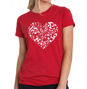 Heart Notes  - Women's Premium Blend Word Art T-Shirt