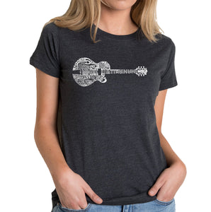 Country Guitar - Women's Premium Blend Word Art T-Shirt