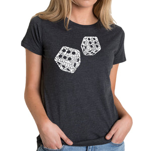 DIFFERENT ROLLS THROWN IN THE GAME OF CRAPS - Women's Premium Blend Word Art T-Shirt