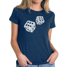 Load image into Gallery viewer, DIFFERENT ROLLS THROWN IN THE GAME OF CRAPS - Women&#39;s Premium Blend Word Art T-Shirt