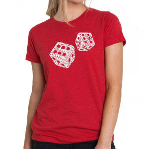 DIFFERENT ROLLS THROWN IN THE GAME OF CRAPS - Women's Premium Blend Word Art T-Shirt