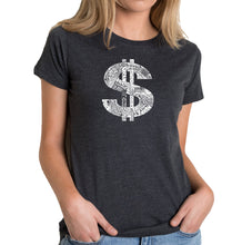 Load image into Gallery viewer, Dollar Sign - Women&#39;s Premium Blend Word Art T-Shirt