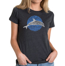 Load image into Gallery viewer, Species of Dolphin - Women&#39;s Premium Blend Word Art T-Shirt