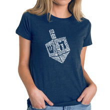 Load image into Gallery viewer, Hanukkah Dreidel - Women&#39;s Premium Blend Word Art T-Shirt