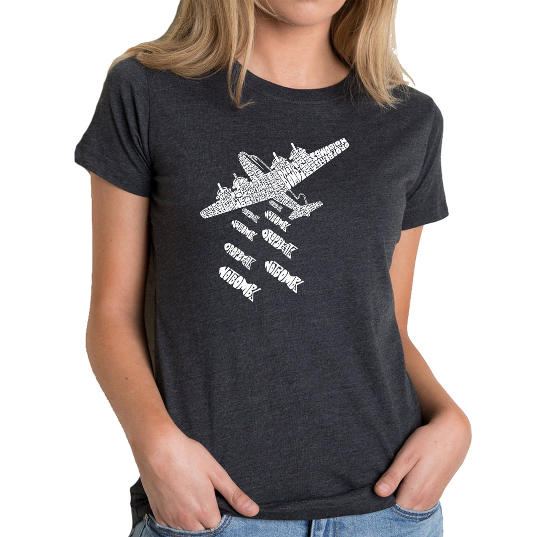 DROP BEATS NOT BOMBS - Women's Premium Blend Word Art T-Shirt