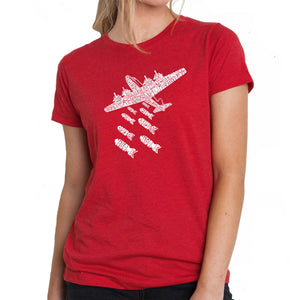 DROP BEATS NOT BOMBS - Women's Premium Blend Word Art T-Shirt