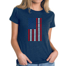 Load image into Gallery viewer, Heart Flag - Women&#39;s Premium Blend Word Art T-Shirt