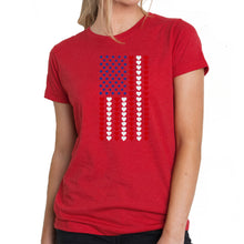 Load image into Gallery viewer, Heart Flag - Women&#39;s Premium Blend Word Art T-Shirt