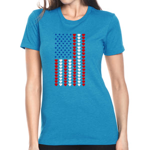 Heart Flag - Women's Premium Blend Word Art T-Shirt