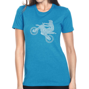 FMX Freestyle Motocross - Women's Premium Blend Word Art T-Shirt