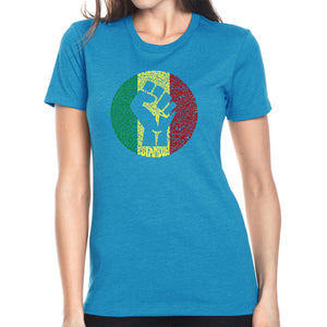 Get Up Stand Up  - Women's Premium Blend Word Art T-Shirt