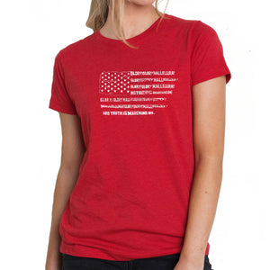 Glory Hallelujah Flag  - Women's Premium Blend Word Art T-Shirt