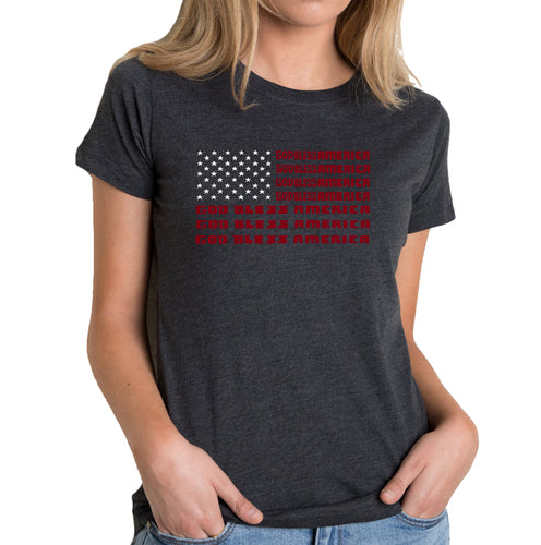 God Bless America - Women's Premium Blend Word Art T-Shirt