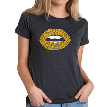 Load image into Gallery viewer, Gold Digger Lips - Women&#39;s Premium Blend Word Art T-Shirt