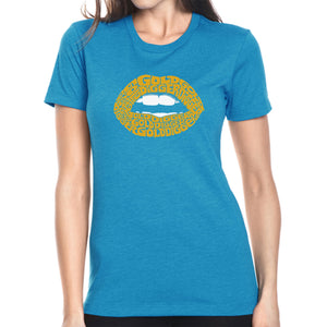 Gold Digger Lips - Women's Premium Blend Word Art T-Shirt