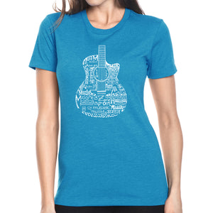 Languages Guitar - Women's Premium Blend Word Art T-Shirt