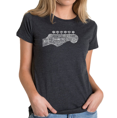 Guitar Head - Women's Premium Blend Word Art T-Shirt