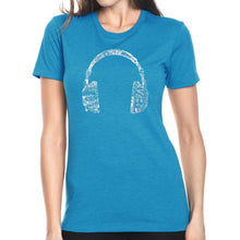 Load image into Gallery viewer, HEADPHONES - Women&#39;s Premium Blend Word Art T-Shirt