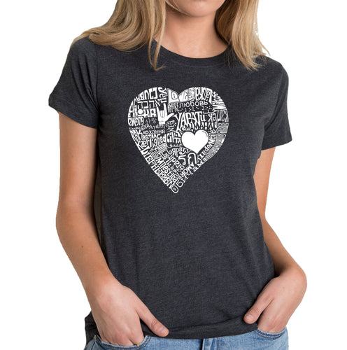 LOVE IN 44 DIFFERENT LANGUAGES - Women's Premium Blend Word Art T-Shirt