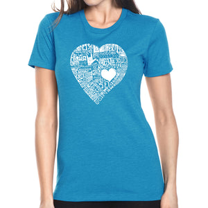 LOVE IN 44 DIFFERENT LANGUAGES - Women's Premium Blend Word Art T-Shirt