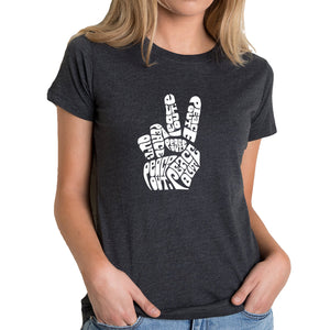 Peace Out  - Women's Premium Blend Word Art T-Shirt