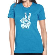 Load image into Gallery viewer, Peace Out  - Women&#39;s Premium Blend Word Art T-Shirt