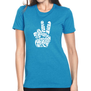 Peace Out  - Women's Premium Blend Word Art T-Shirt