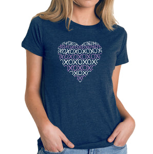 XOXO Heart  - Women's Premium Blend Word Art T-Shirt
