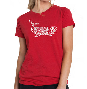 Humpback Whale - Women's Premium Blend Word Art T-Shirt