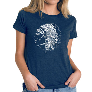 POPULAR NATIVE AMERICAN INDIAN TRIBES - Women's Premium Blend Word Art T-Shirt