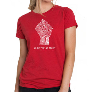 No Justice, No Peace - Women's Premium Blend Word Art T-Shirt