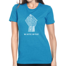 Load image into Gallery viewer, No Justice, No Peace - Women&#39;s Premium Blend Word Art T-Shirt