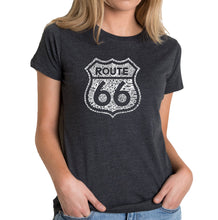 Load image into Gallery viewer, Get Your Kicks on Route 66 - Women&#39;s Premium Blend Word Art T-Shirt