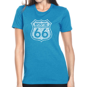 Get Your Kicks on Route 66 - Women's Premium Blend Word Art T-Shirt