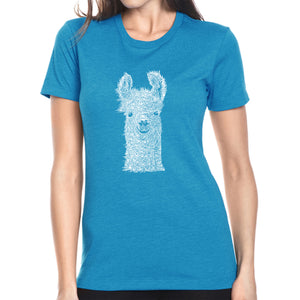 Llama - Women's Premium Blend Word Art T-Shirt