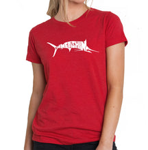 Load image into Gallery viewer, Marlin Gone Fishing - Women&#39;s Premium Blend Word Art T-Shirt
