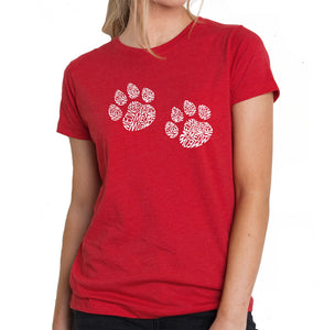 Meow Cat Prints - Women's Premium Blend Word Art T-Shirt