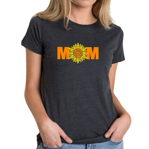 Mom Sunflower  - Women's Premium Blend Word Art T-Shirt