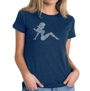 Mudflap Girl Keep on Truckin - Women's Premium Blend Word Art T-Shirt