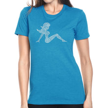 Load image into Gallery viewer, Mudflap Girl Keep on Truckin - Women&#39;s Premium Blend Word Art T-Shirt