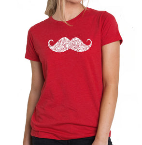 WAYS TO STYLE A MOUSTACHE - Women's Premium Blend Word Art T-Shirt