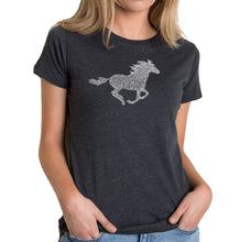 Load image into Gallery viewer, Horse Breeds - Women&#39;s Premium Blend Word Art T-Shirt