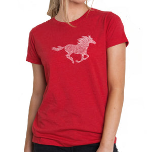 Horse Breeds - Women's Premium Blend Word Art T-Shirt