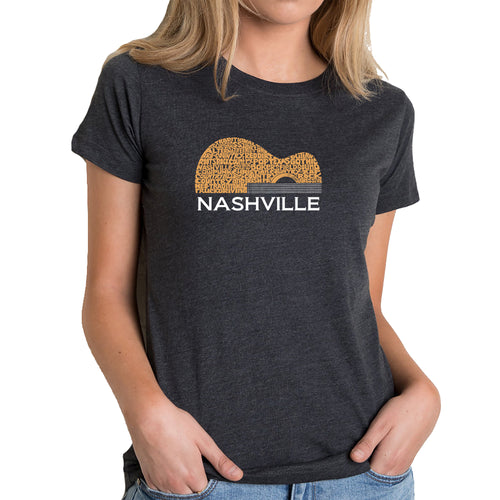 Nashville Guitar - Women's Premium Blend Word Art T-Shirt