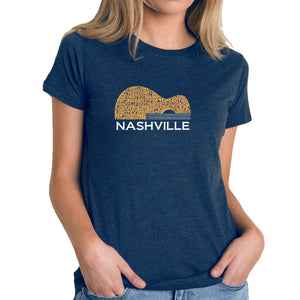 Nashville Guitar - Women's Premium Blend Word Art T-Shirt