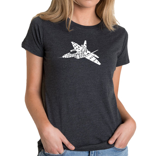 FIGHTER JET NEED FOR SPEED - Women's Premium Blend Word Art T-Shirt