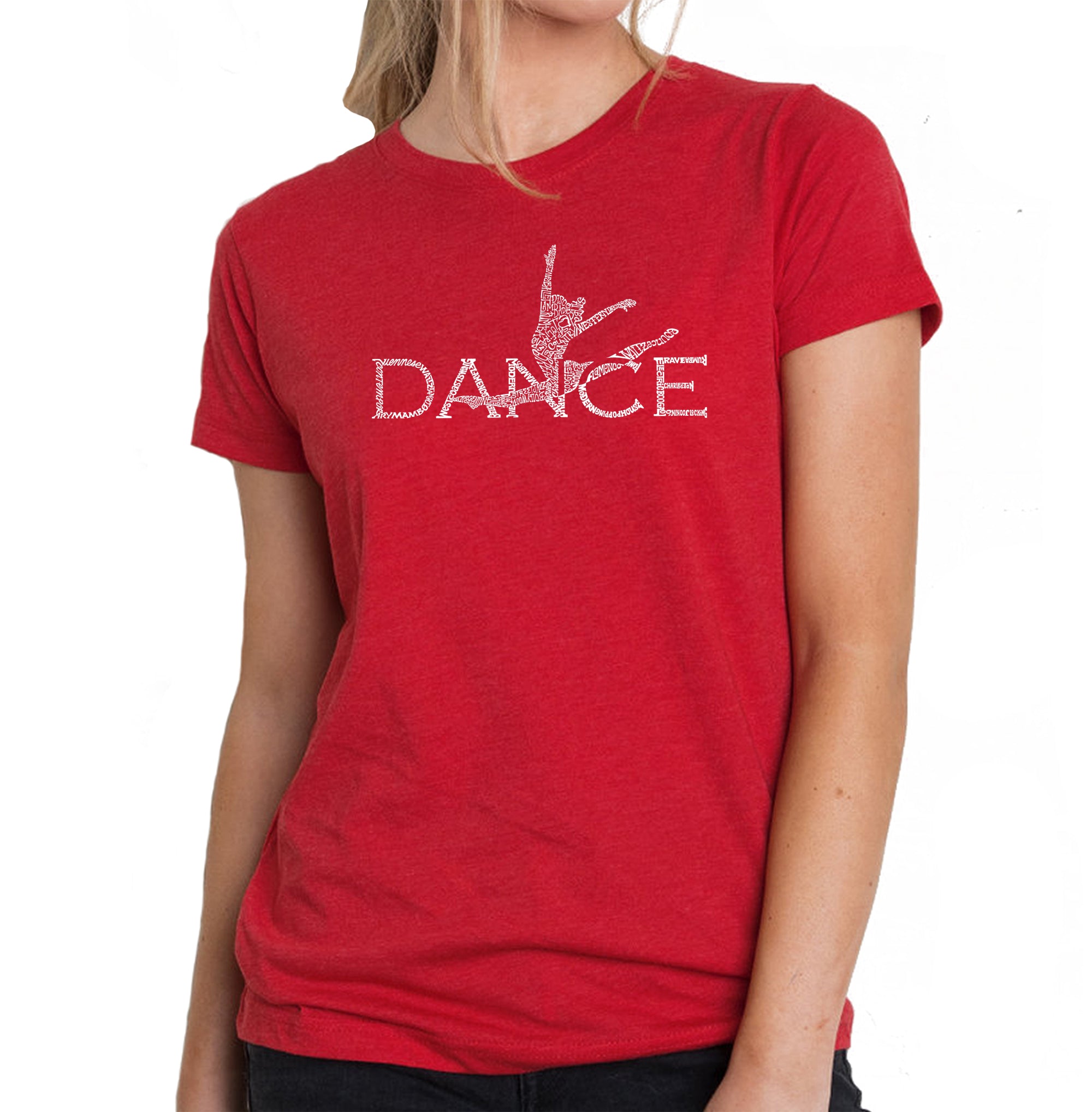 Pop Premium Art Women\'s Blend Word T-Shirt - LA Art Dancer –
